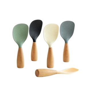 Non-stick Silicone Rice Scoop with Wooden Handle