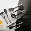 Heat Resistant Bpa Free Non Toxic Silicone 9-Piece Hotel Organizer Cutlery Set Cookware Household Kitchen Utensils CE Certified