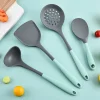 BPA Free Non-Stick Heat Resistant Scratch Resistant Silicone Kitchen Cooking Utensils Set Flexible Soft PP Handle for Home Use