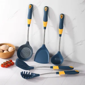 6 Pieces Kitchen Cooking Tools Stainless Steel Handle Silicone Kitchen Utensils Set
